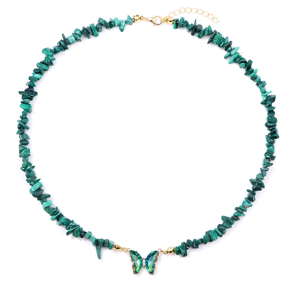 🦋 Butterfly Charm Stone Necklace 🦋